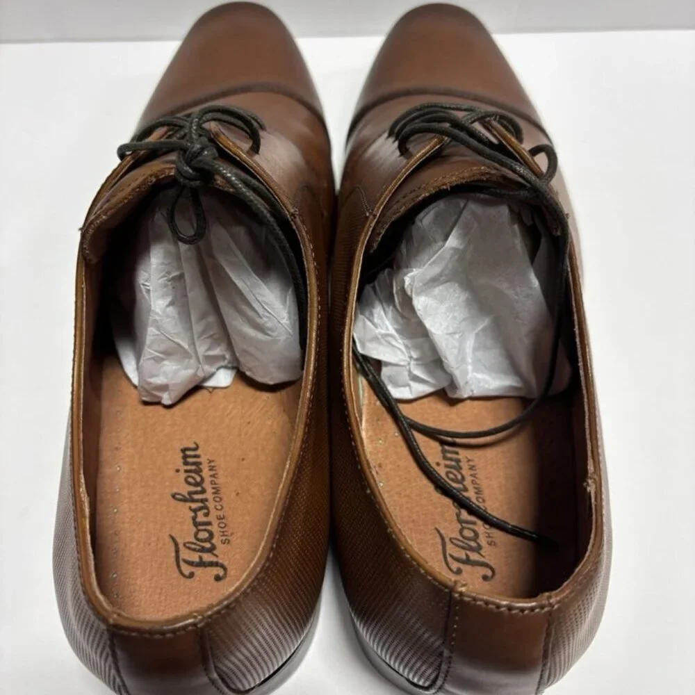 Florsheim Men’s Scottsdale Cap Toe Dress Shoes Tan, Size 12 EE